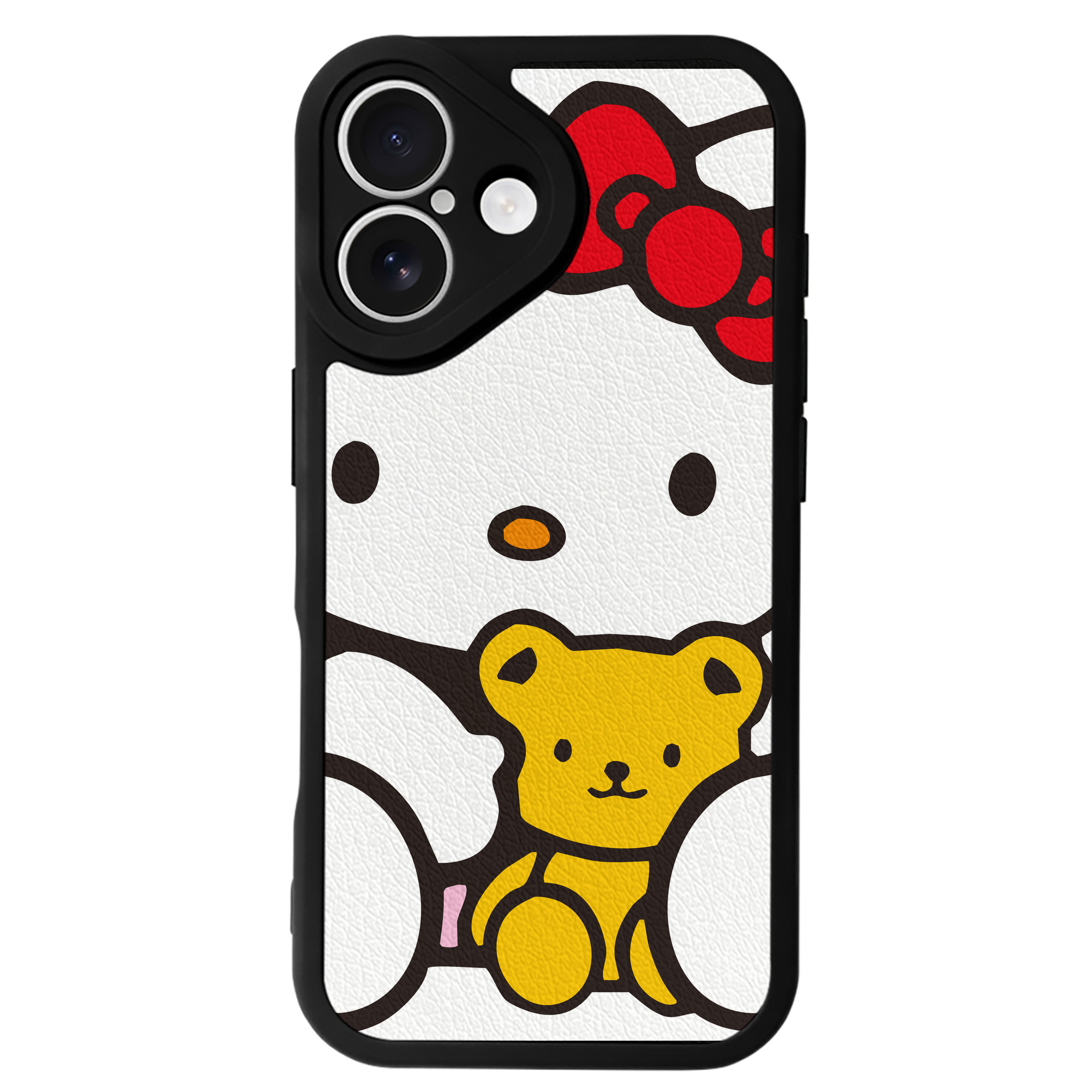 （画像用） Hello Kitty ハローキティ 【iPhone 16シリーズ対応】シリコンスマホケース（レザー調） 材質：シリコン